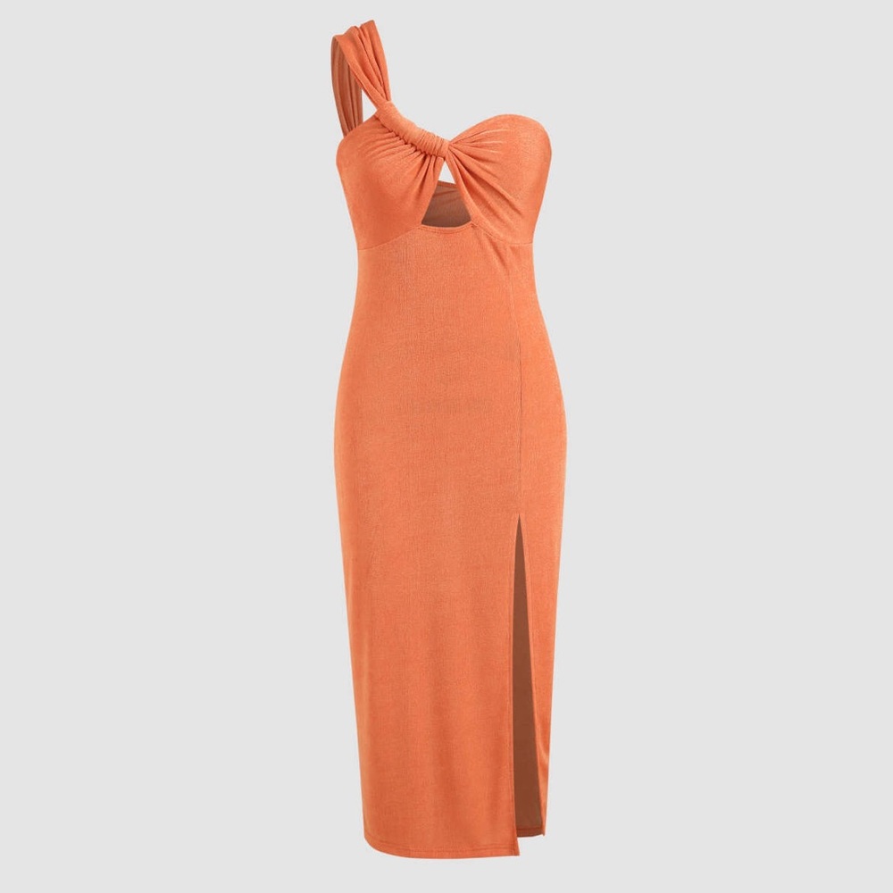 NWT Cider solid one-shoulder Midi Dress
